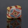 Ancient mosaic glass bead with rhombus in square pattern